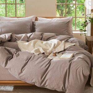100% Cotton King Size Mauve Brown Duvet Cover Set